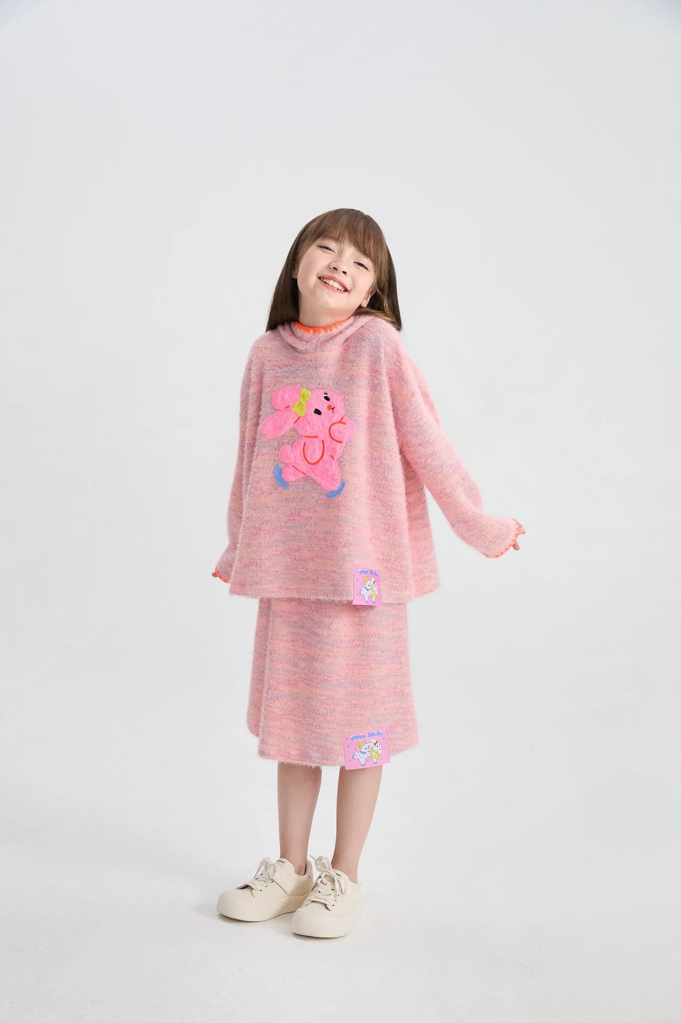 Poco Blush Ice Rink Snowman Knit Skirt