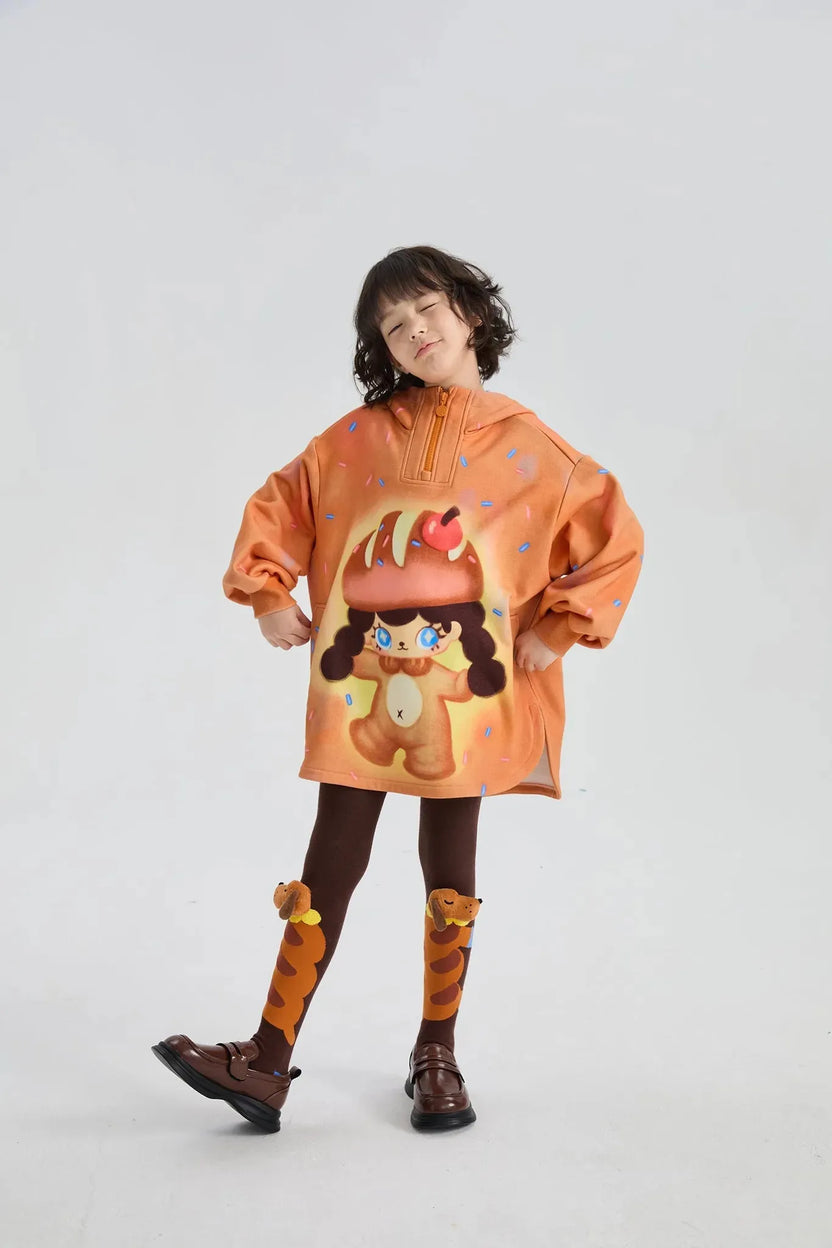 Bread Girl Fleece Hoodie by Poco Blush, image 2