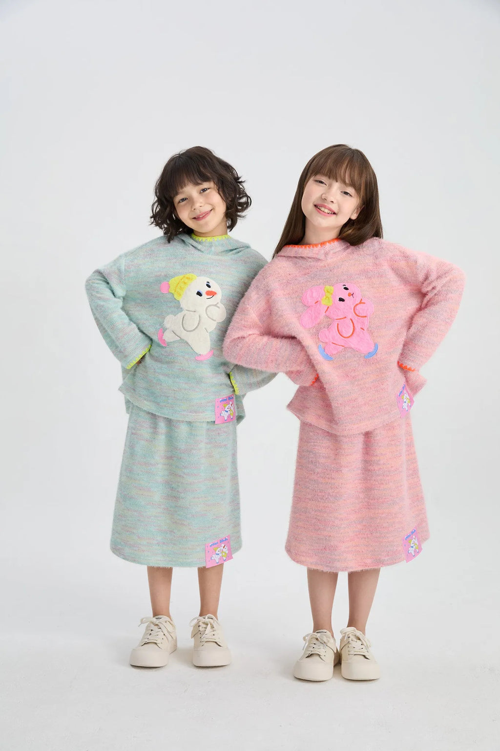 Poco Blush Ice Rink Snowman Knit Skirt