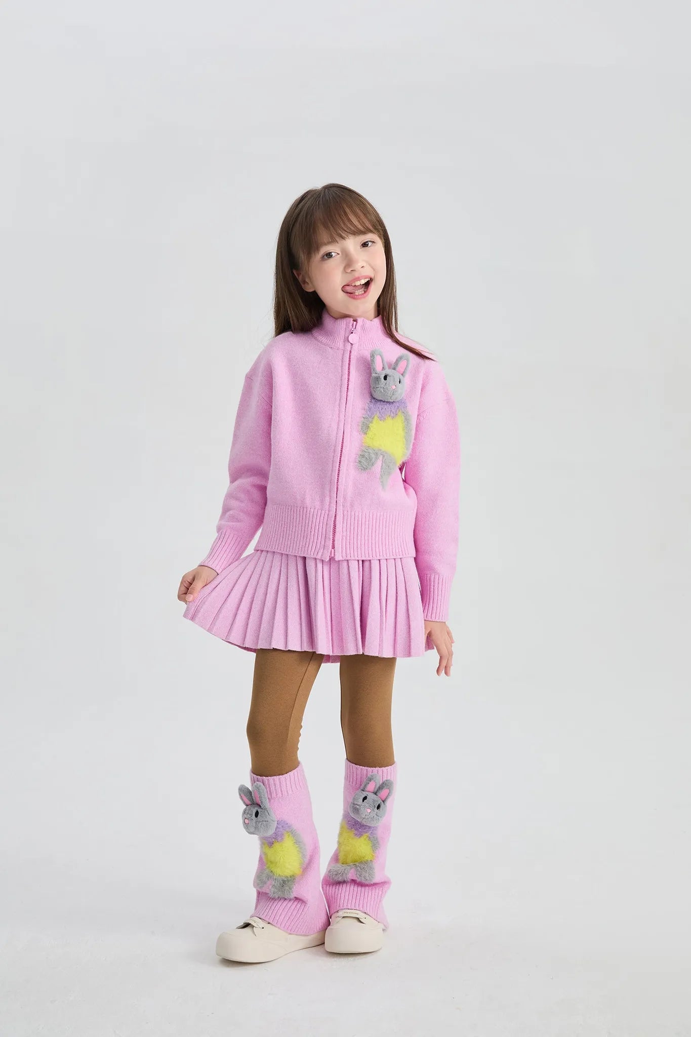 Poco Blush Snowman & Bunny Knit Jacket