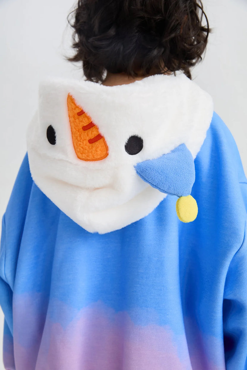 Mousse Snowman & Candy Bunny Ombre Fleece Hoodie Jacket by Poco Blush, image 5