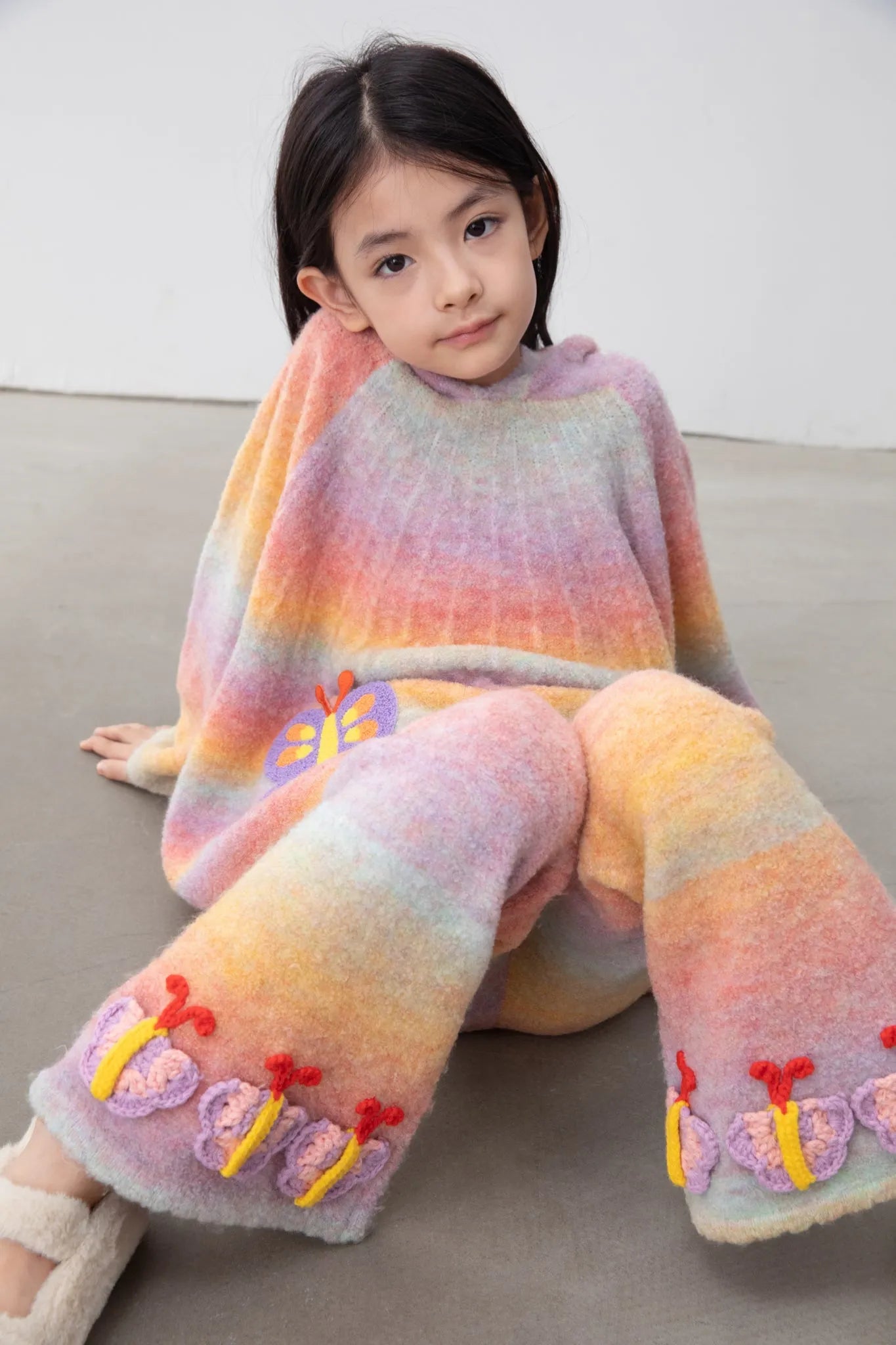 Poco Blush Butterfly Gradient Knit Pants