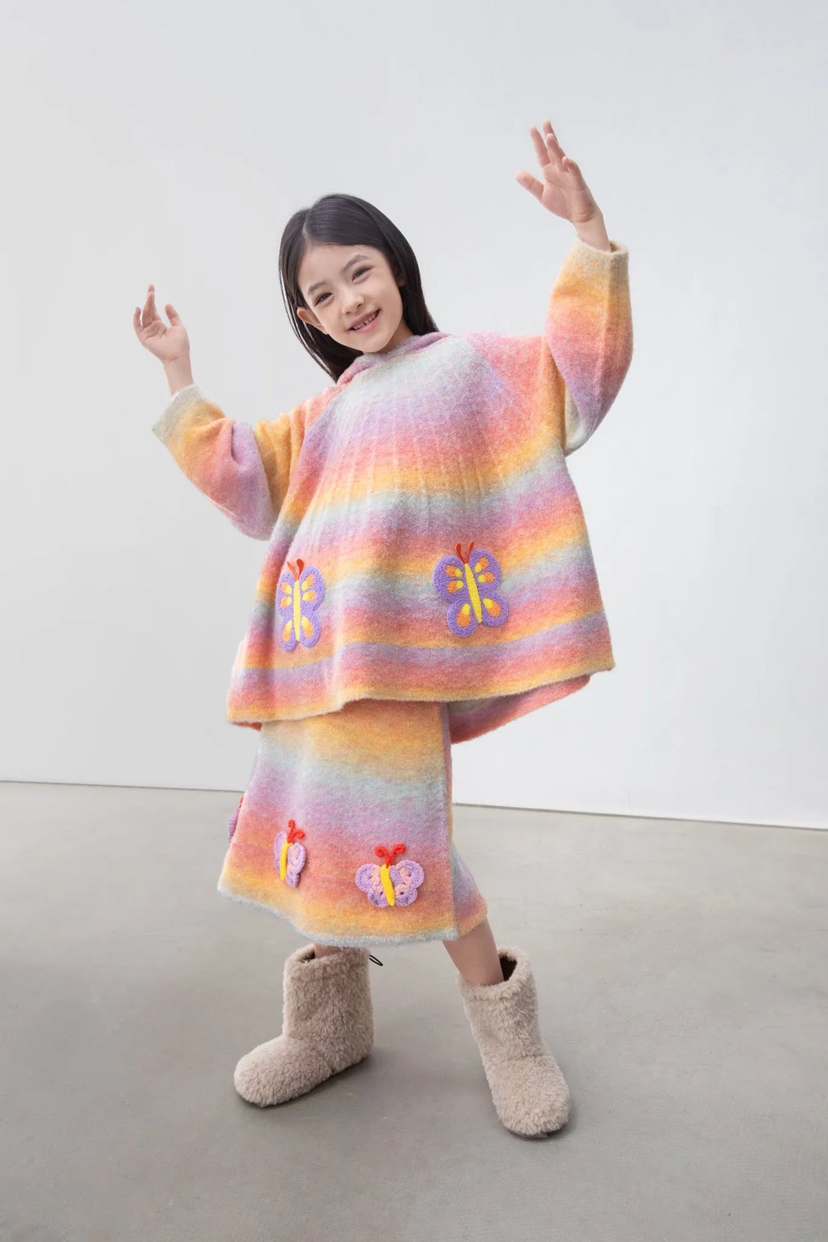 Poco Blush Butterfly Gradient Knit Skirt