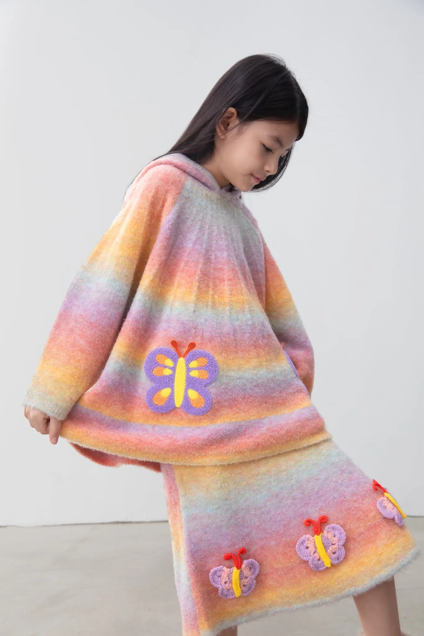 Poco Blush Butterfly Gradient Knit Skirt