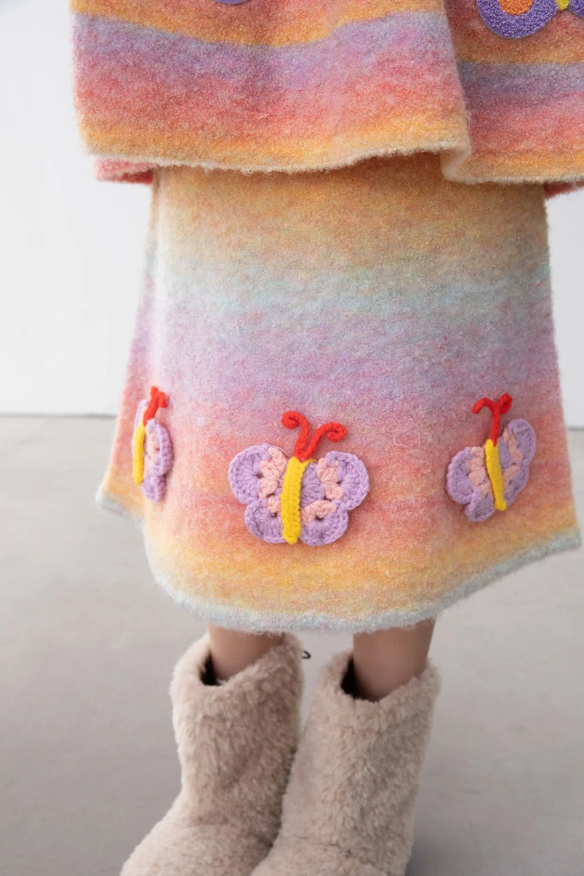 Butterfly Gradient Knit Skirt by Poco Blush, image 4