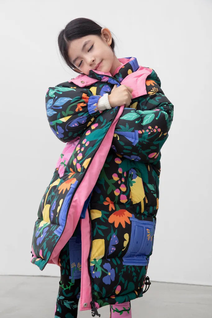 Poco Blush William Morris Reversible Down Jacket