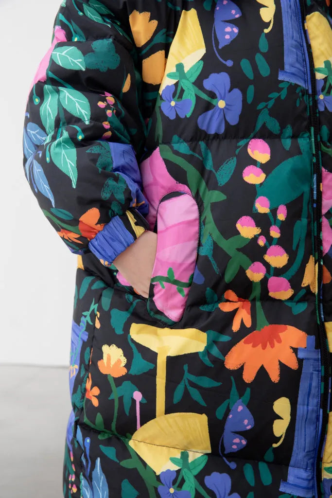 Poco Blush William Morris Reversible Down Jacket