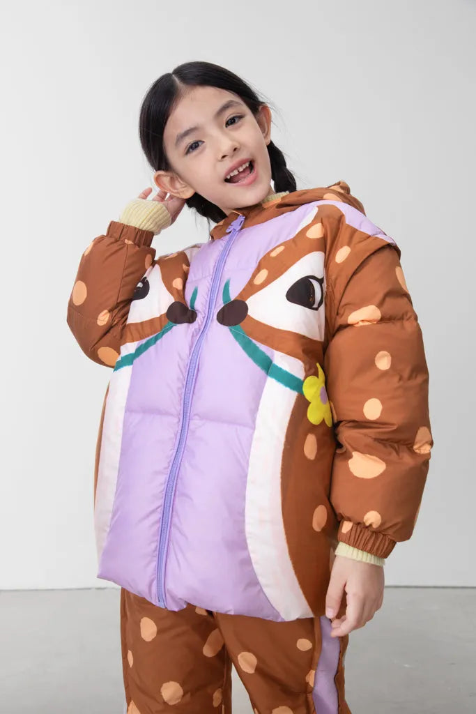 Poco Blush Hanging Flowers Deer Down Jacket