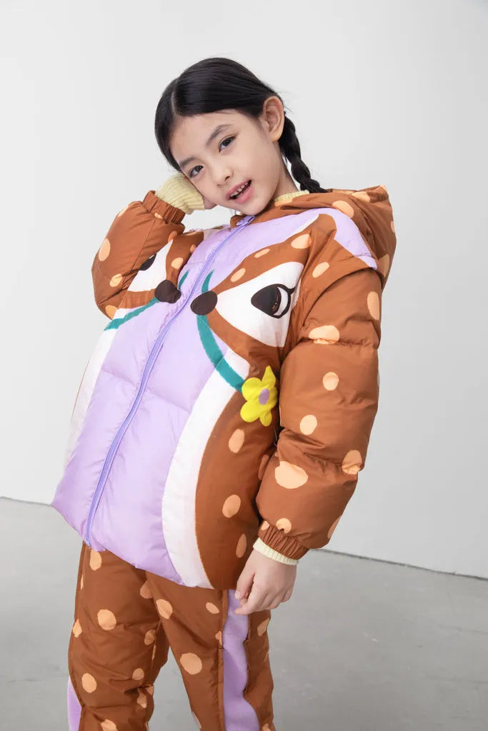 Poco Blush Hanging Flowers Deer Down Jacket