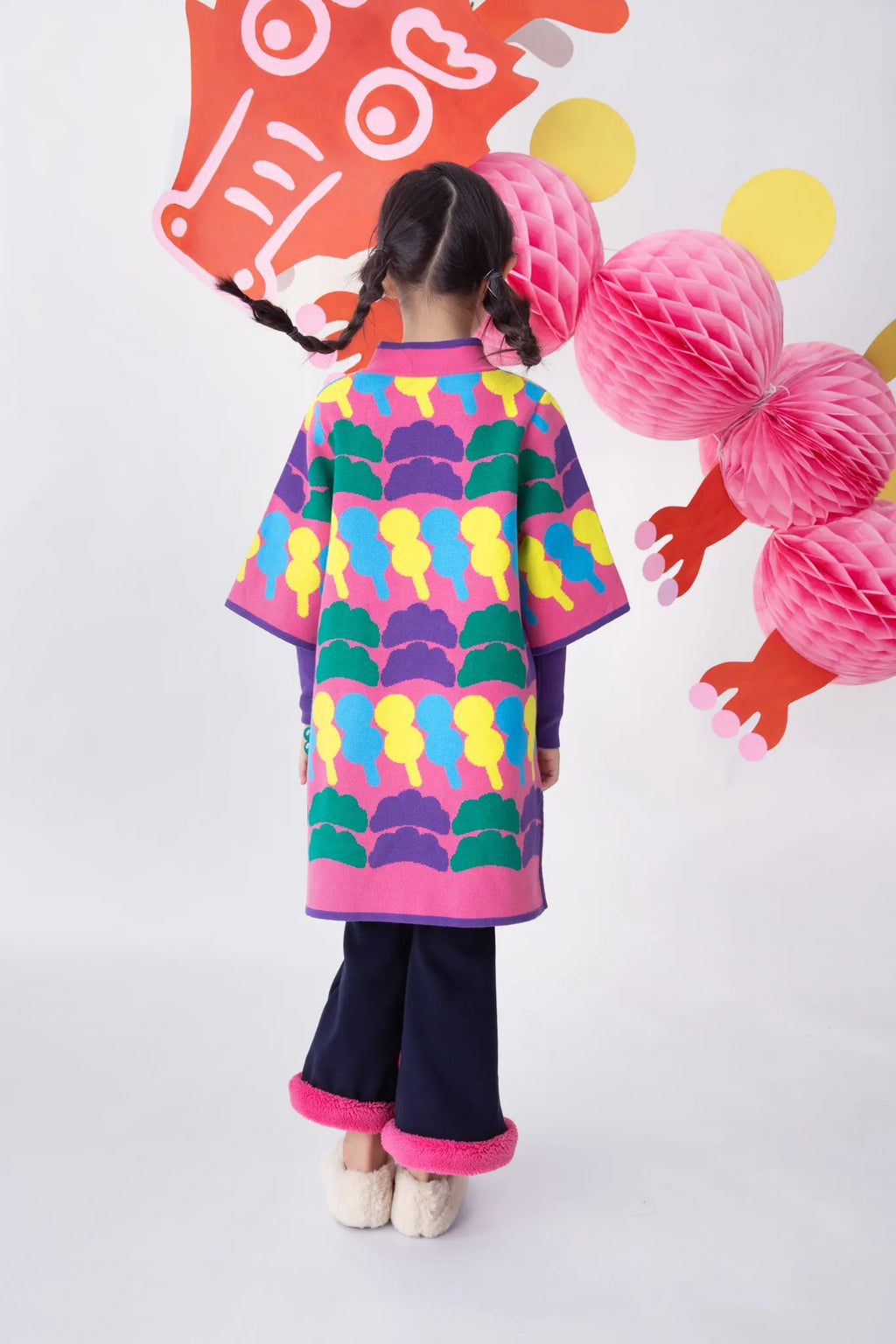 Poco Blush Tanghulu & Dumplings Knit Cheongsam Dress