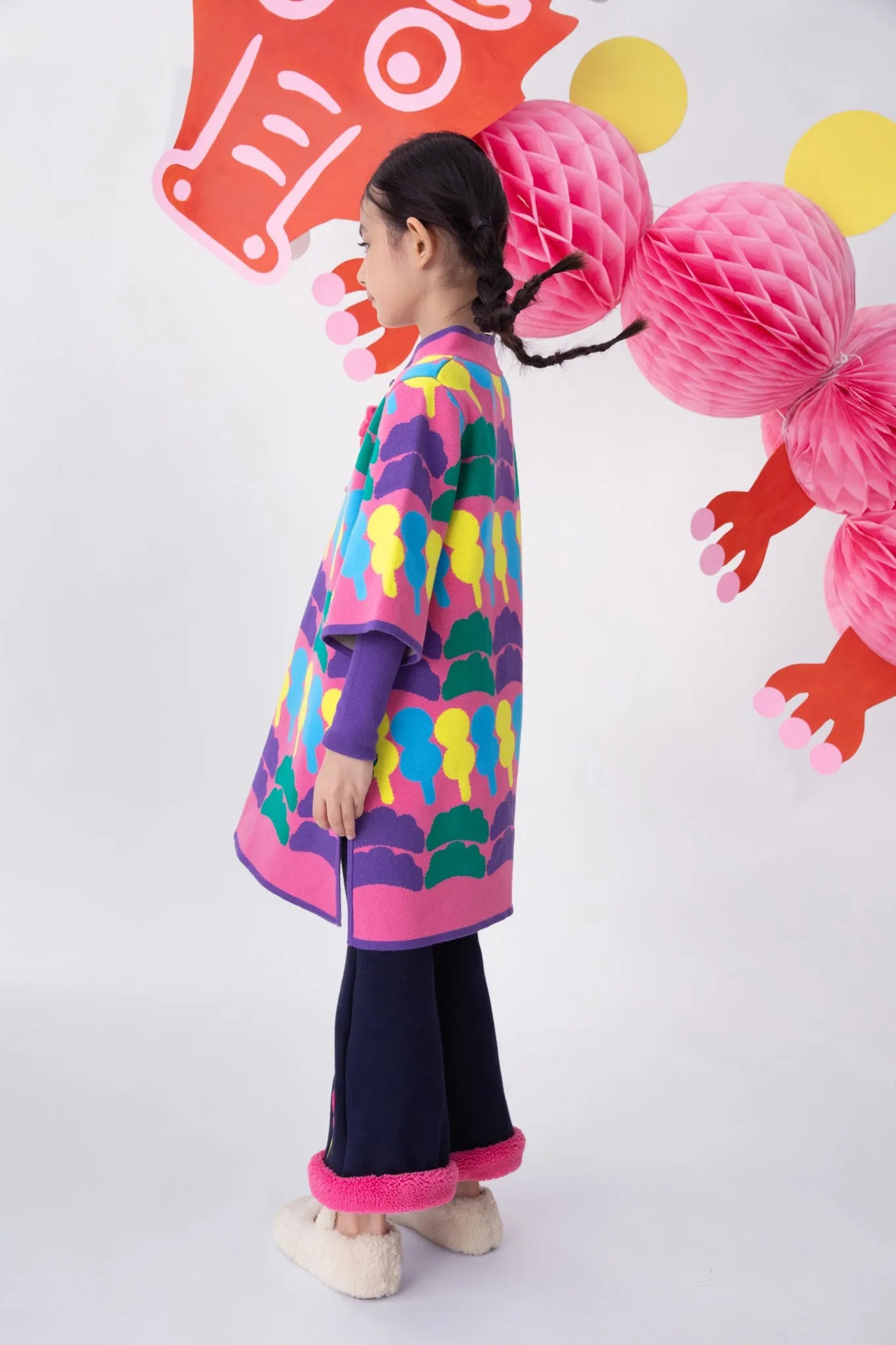 Poco Blush Tanghulu & Dumplings Knit Cheongsam Dress