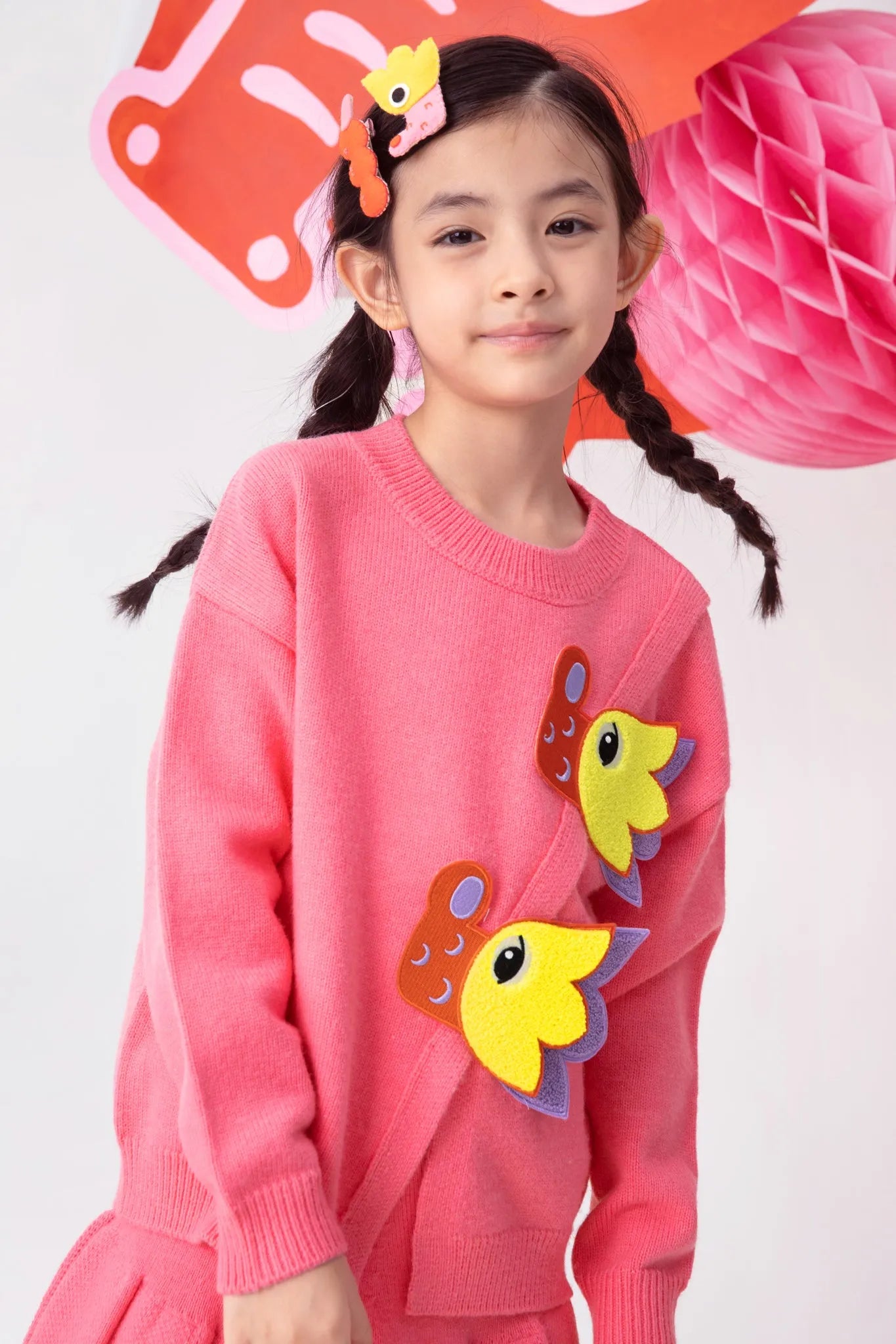 Poco Blush Dragon Patch Knit Sweater
