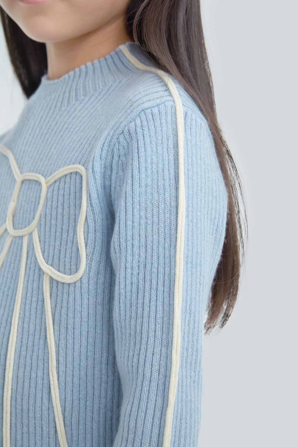 Poco Blush Wool Bow Knit Base Layer Top