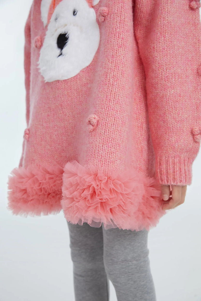 Puppy Embroidered Sweater Dress by Poco Blush, image 4