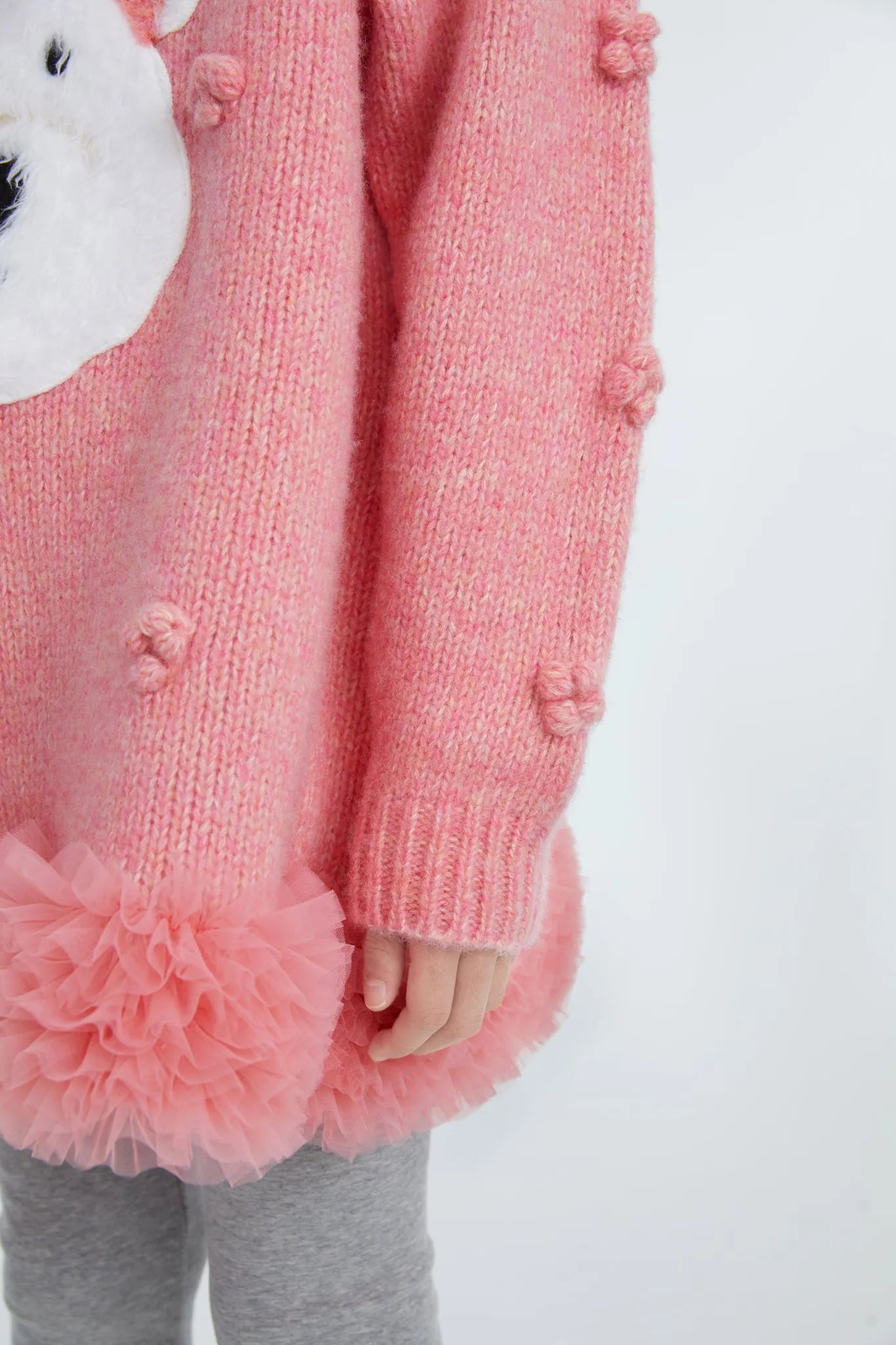 Poco Blush Puppy Embroidered Sweater Dress