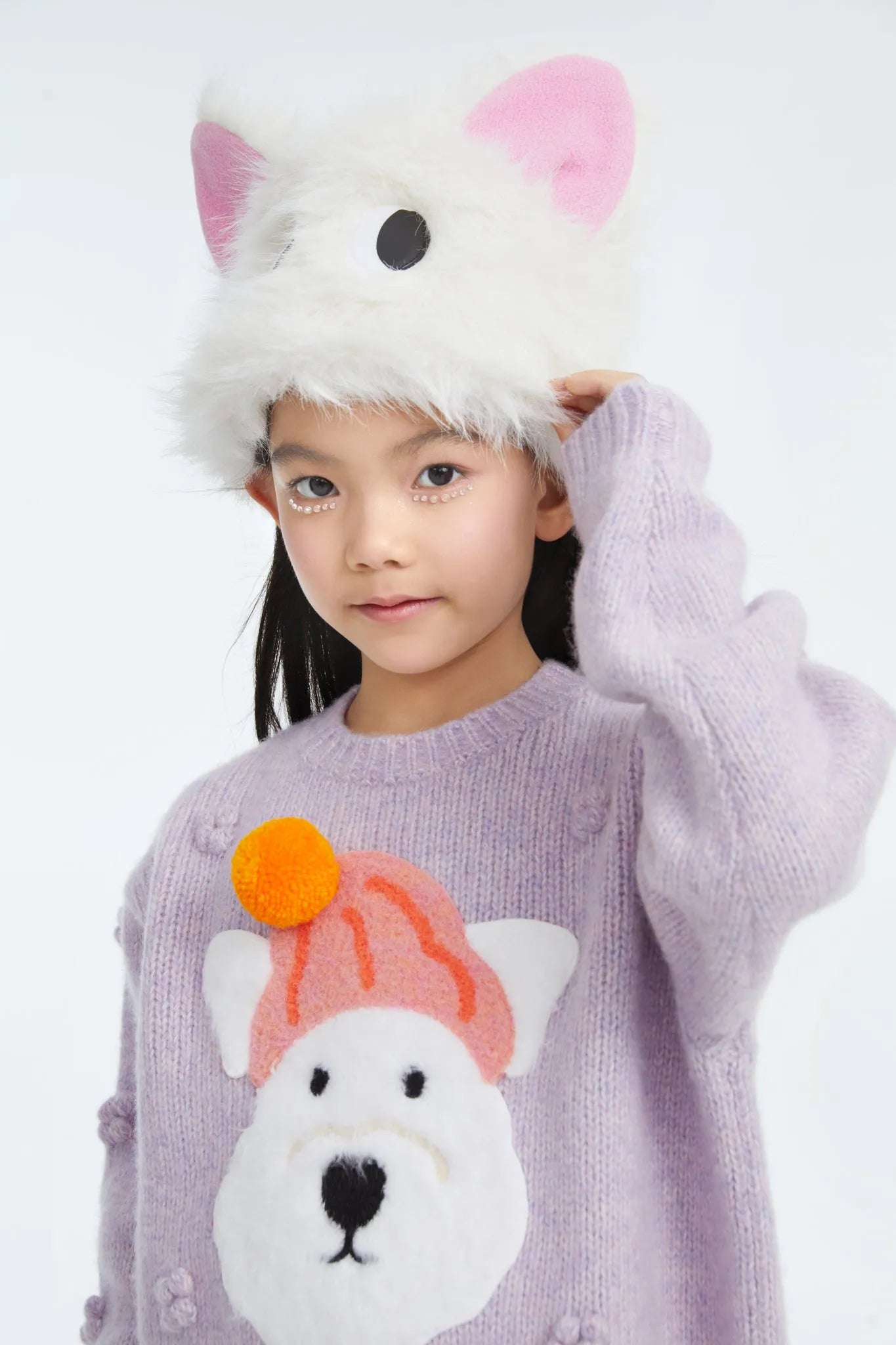 Poco Blush Puppy Knit Tulle Sweater Skirt Set