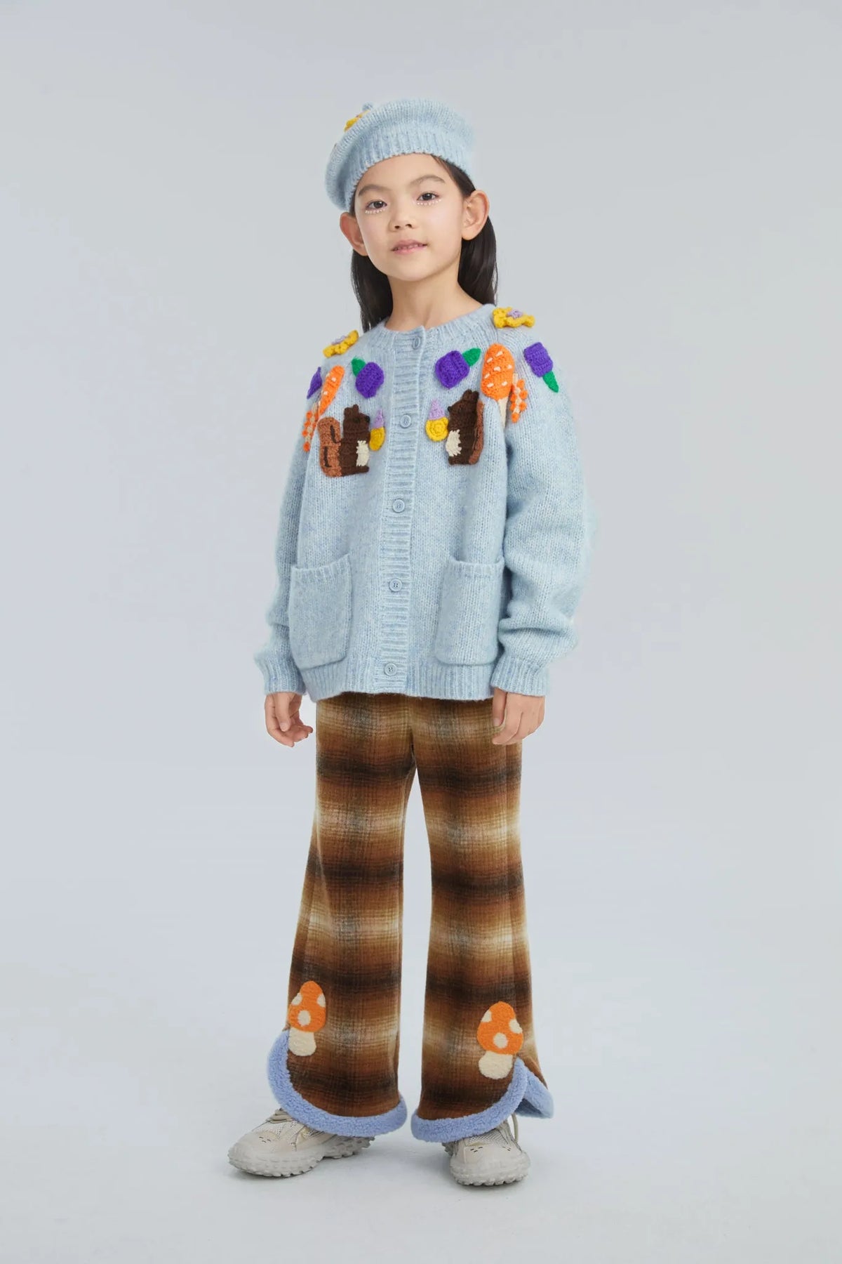 Forest Embroidered Check Flare Pants by Poco Blush, image 5