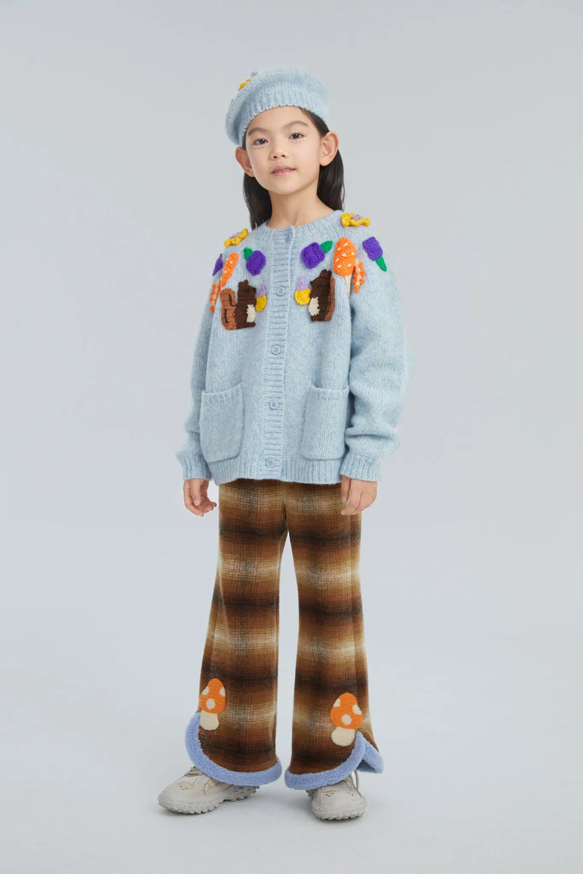 Forest Embroidered Check Flare Pants by Poco Blush, image 5