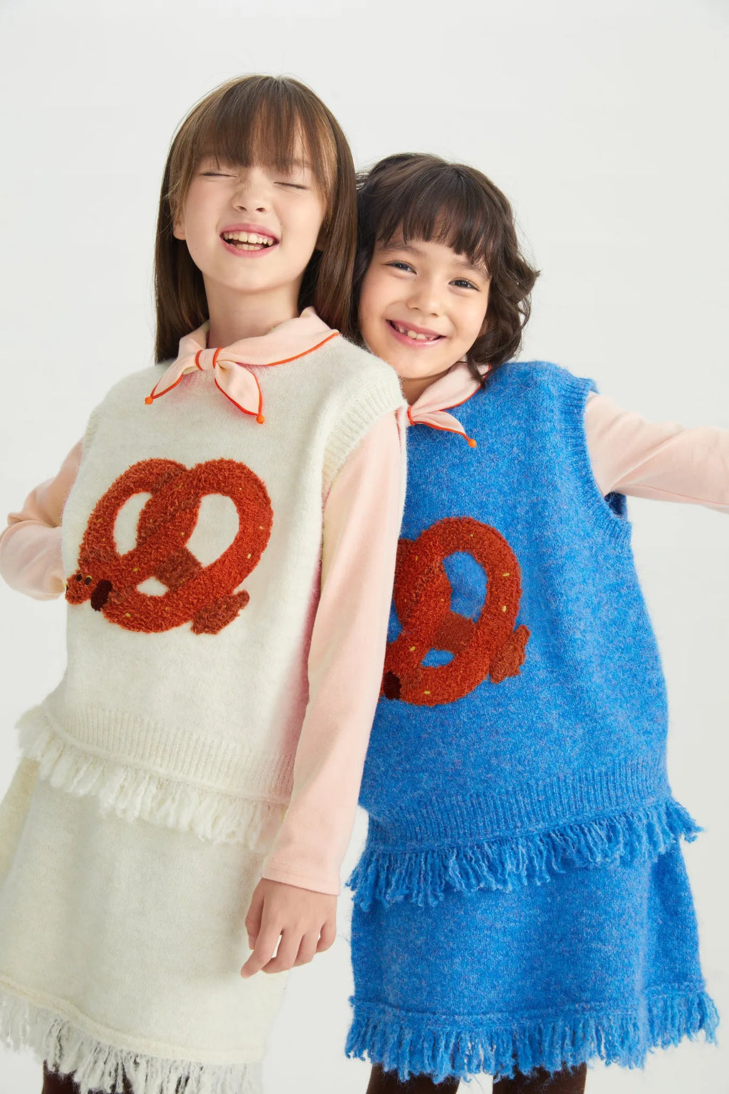 Poco Blush Twisted Bread Dog Alpaca-Feel Knit Vest