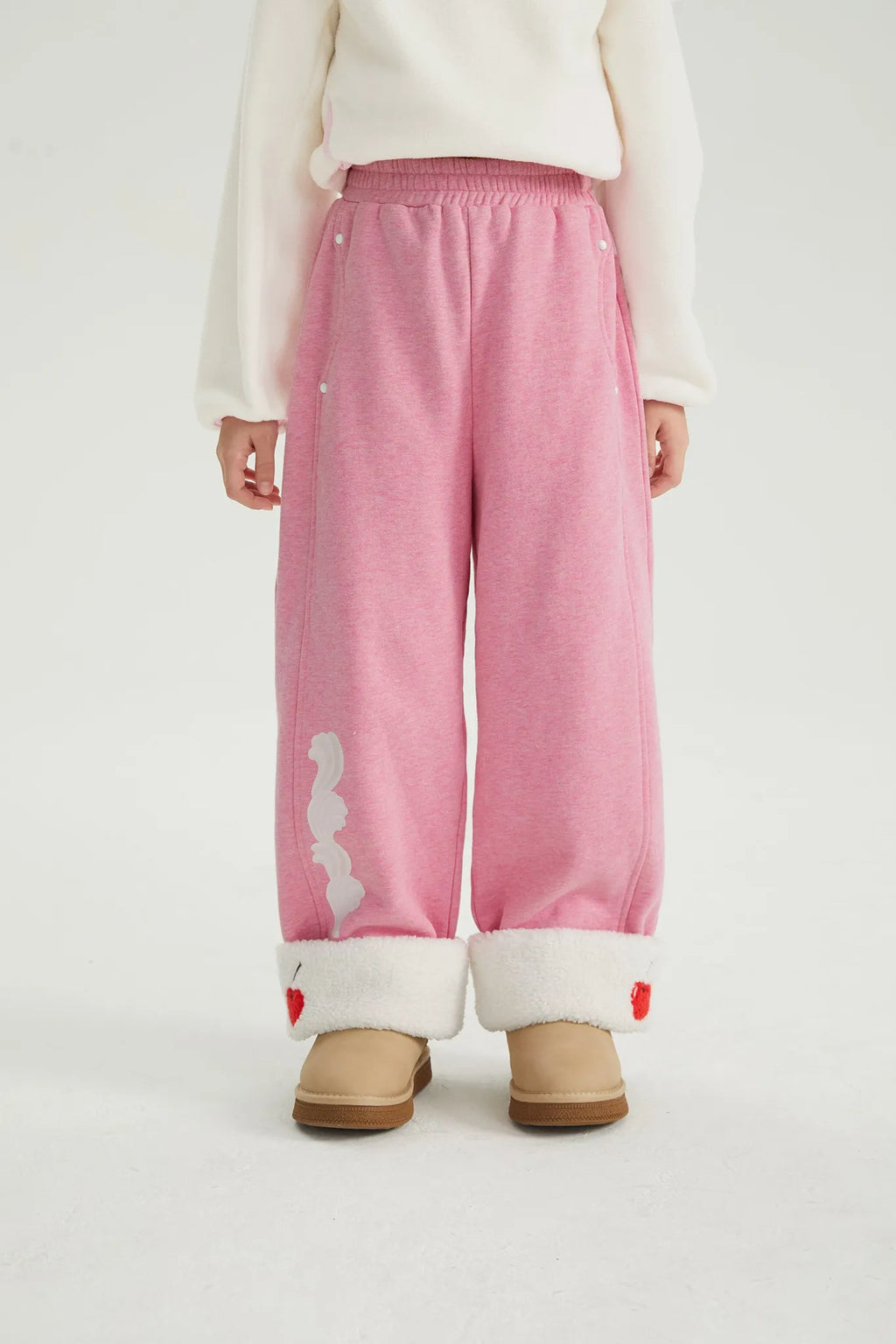 Poco Blush Cherry & Cream Fleece Joggers