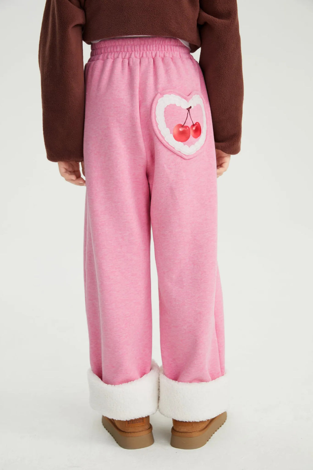 Poco Blush Cherry & Cream Fleece Joggers