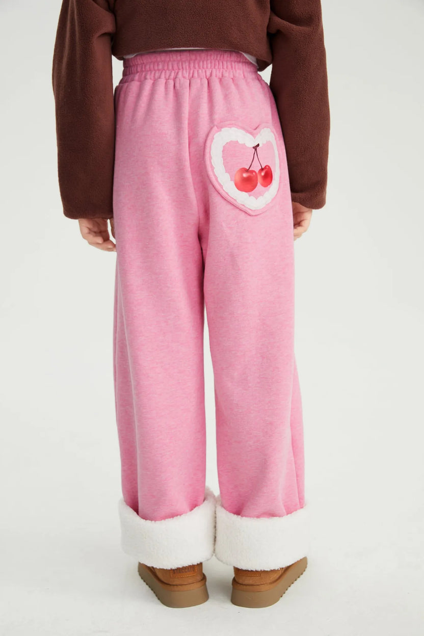 Cherry & Cream Fleece Joggers by Poco Blush, image 4