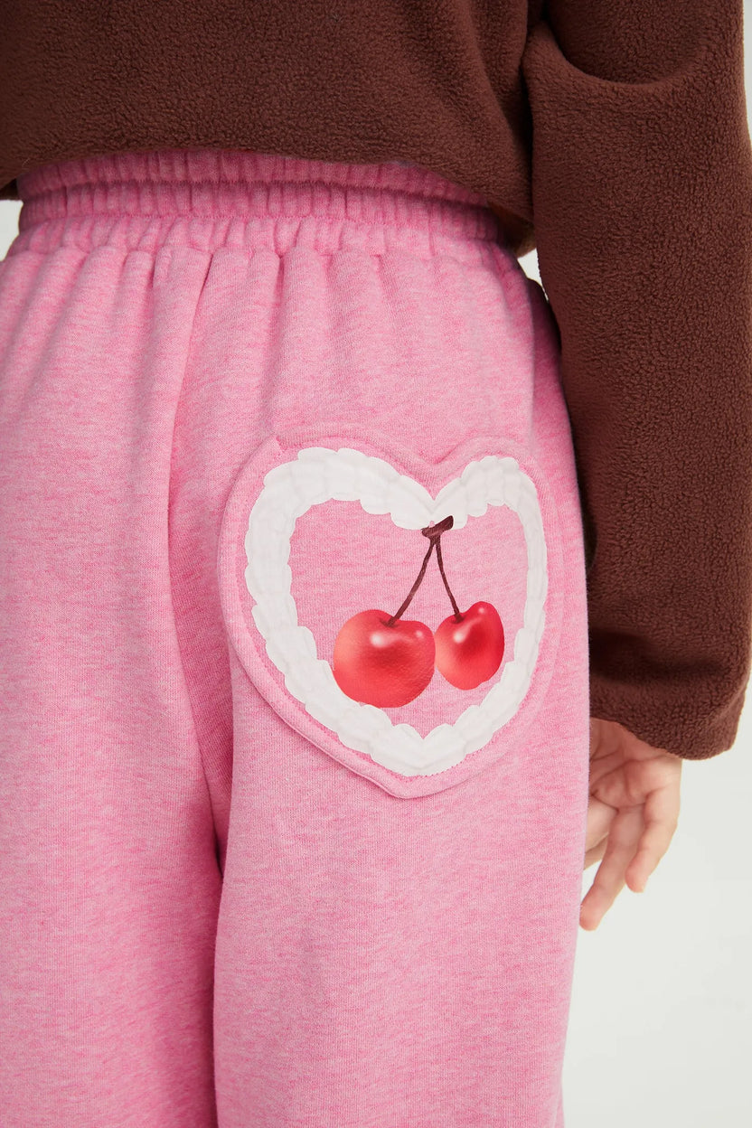 Cherry & Cream Fleece Joggers by Poco Blush, image 8