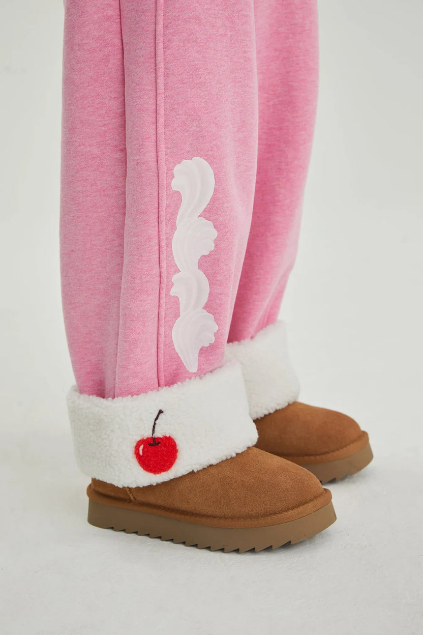 Cherry & Cream Fleece Joggers by Poco Blush, image 9
