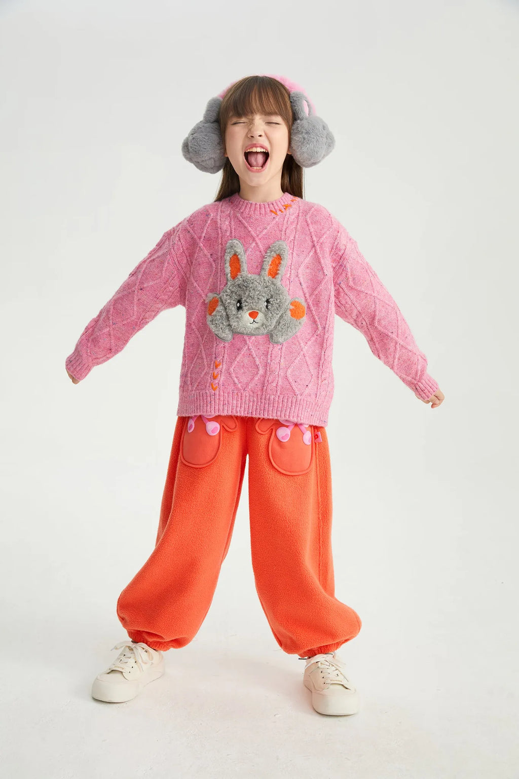 Poco Blush Snowman Mittens Sherpa Joggers