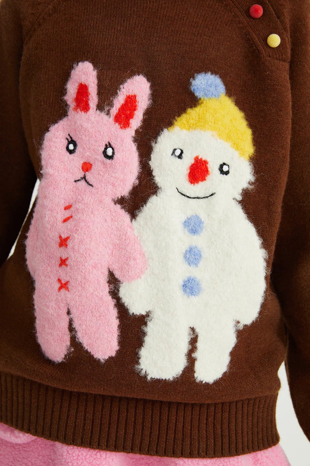 Poco Blush Hand-in-Hand Friends Jacquard Sweater