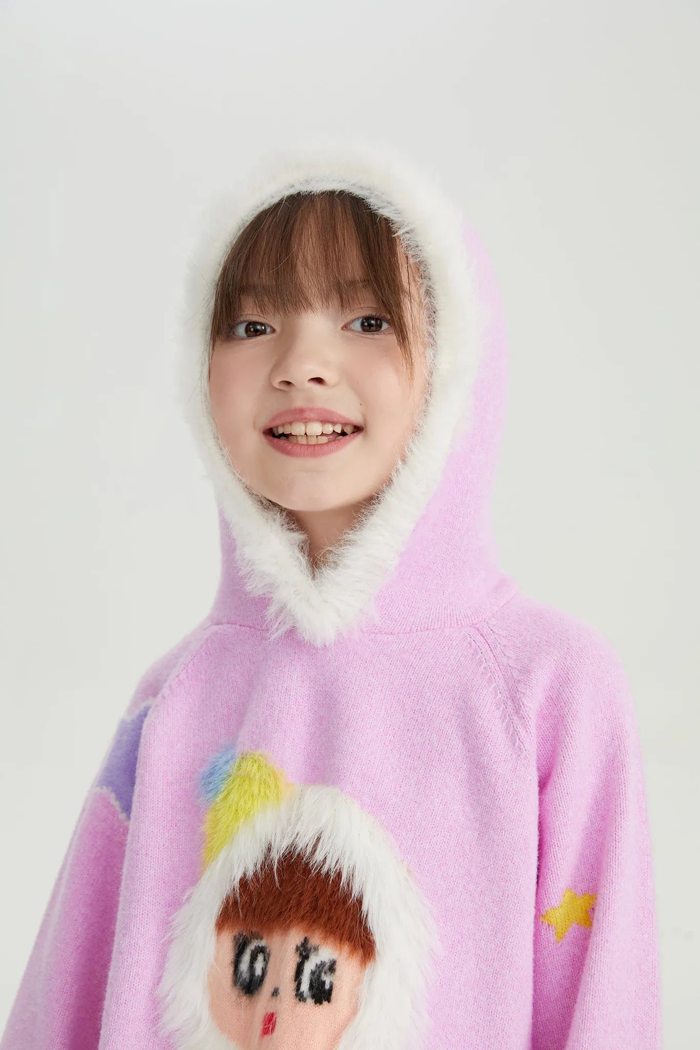Poco Blush Snowman Wobbler Bouclé Knit Sweater