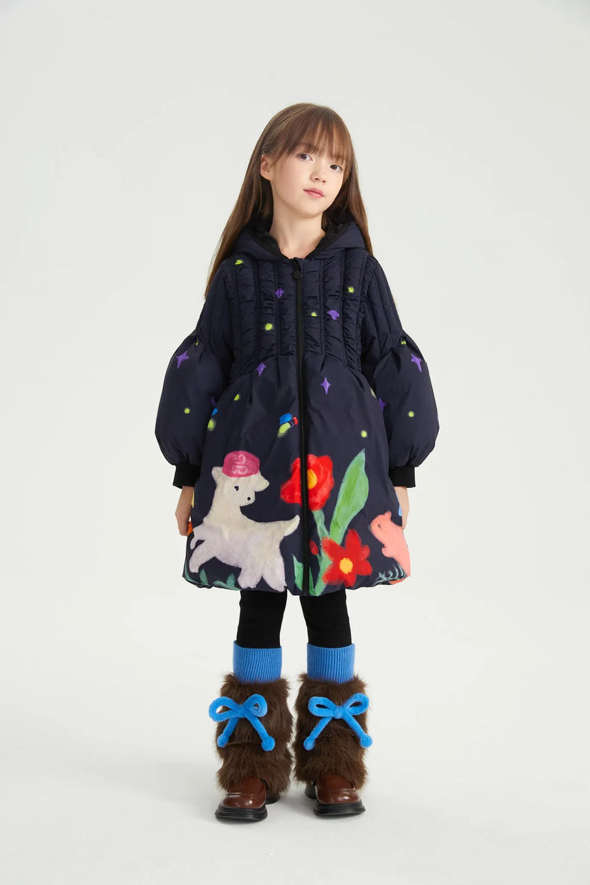 Altay Night Sky Girls Goose Down Coat by Poco Blush, image 2