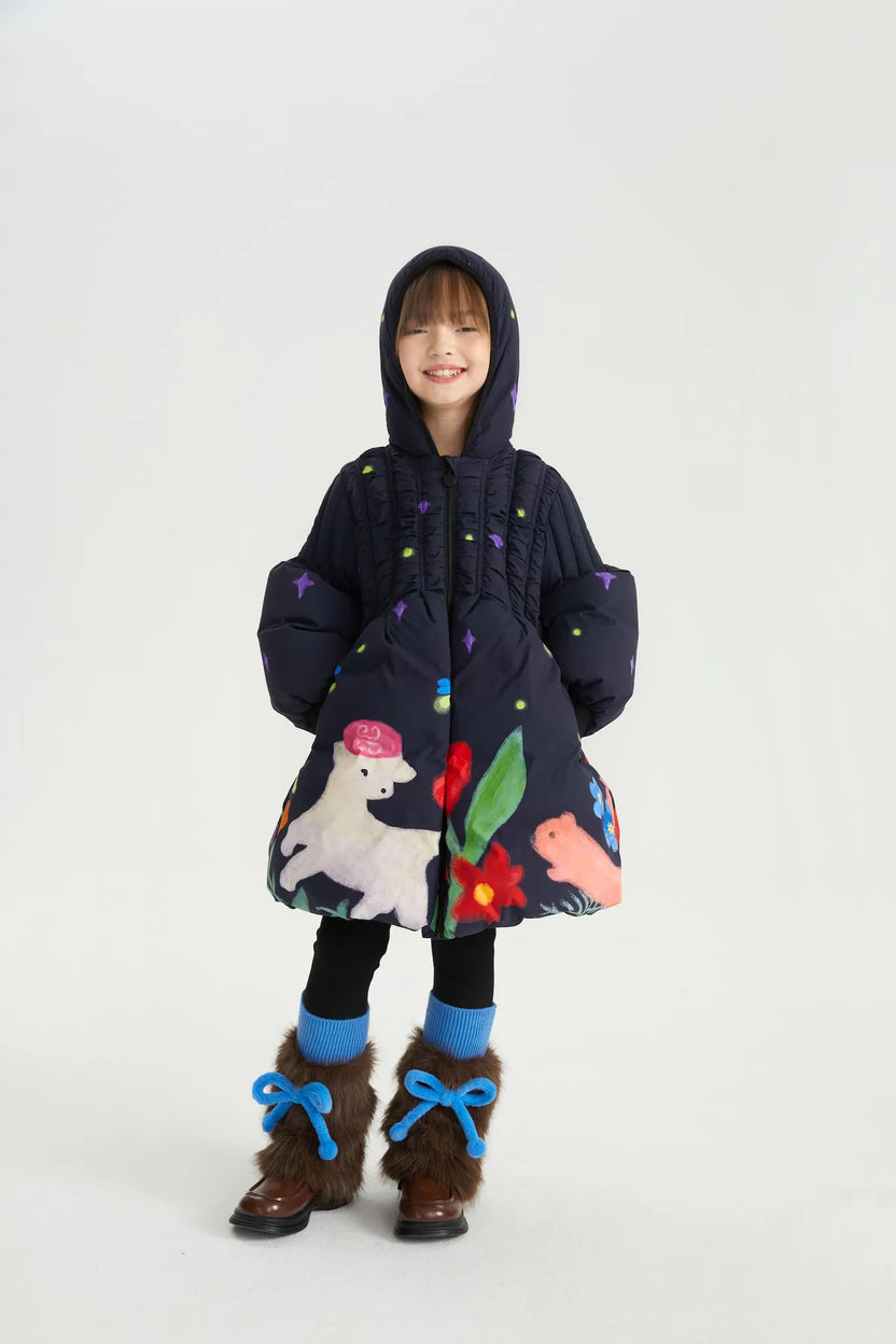 Altay Night Sky Girls Goose Down Coat by Poco Blush, image 6