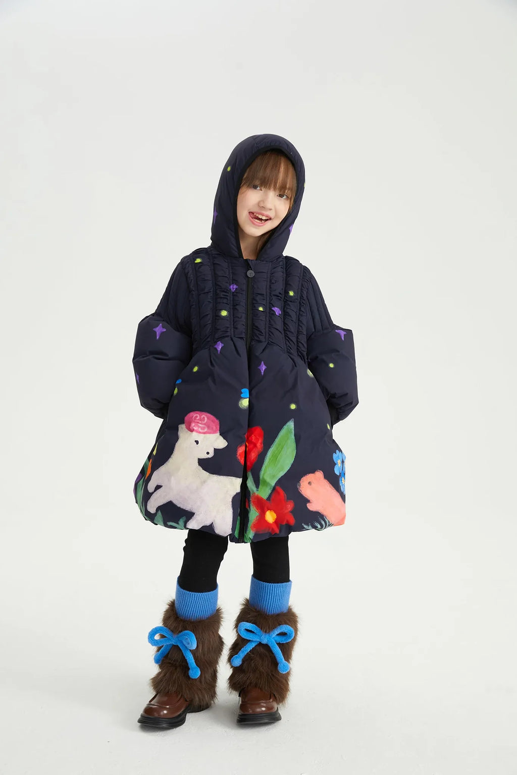 Poco Blush Little Lamb Bow Furry Leg Warmers AW253A05