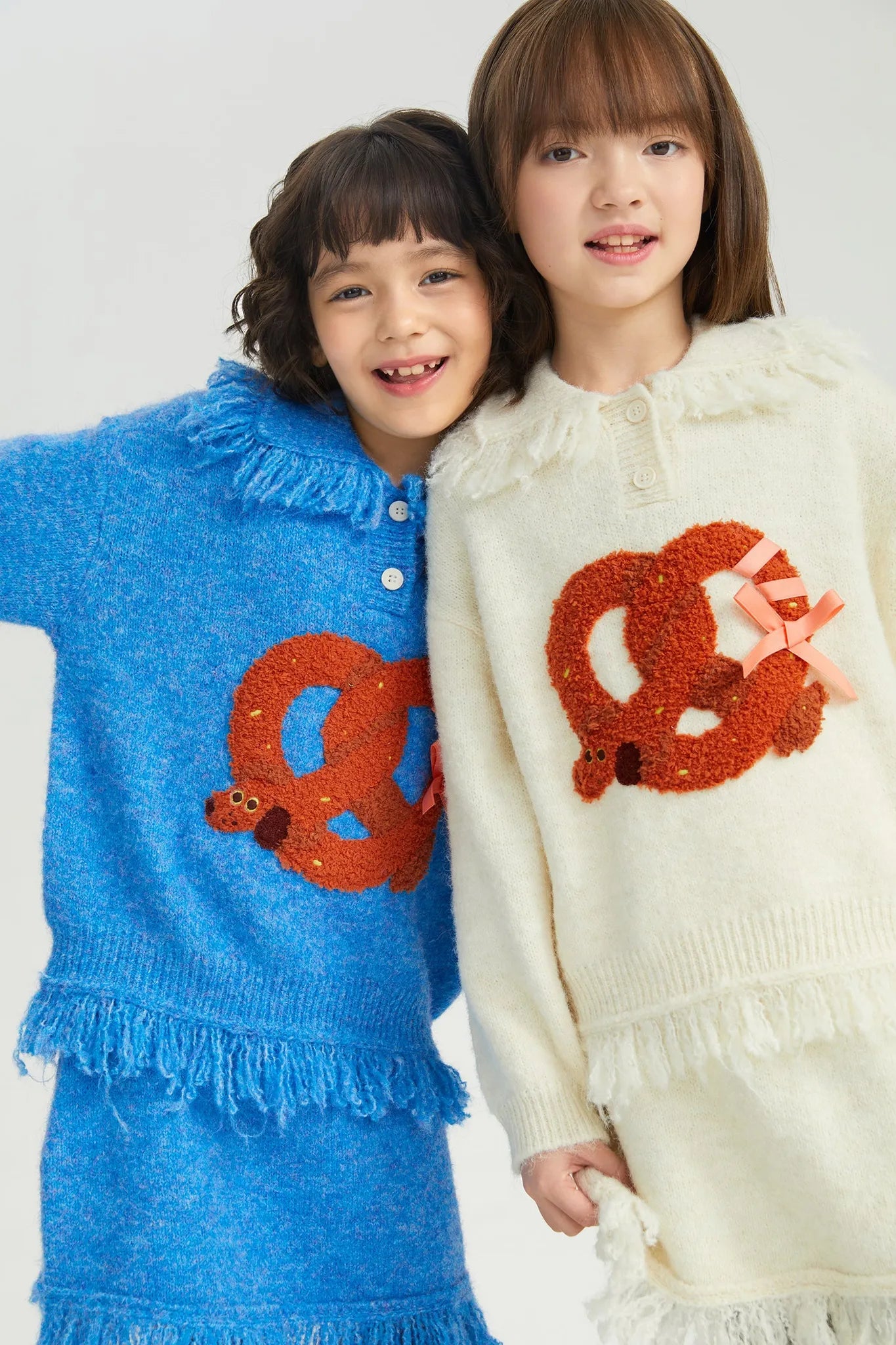 Poco Blush Twisted Bread Dog Alpaca-Feel Knit Sweater