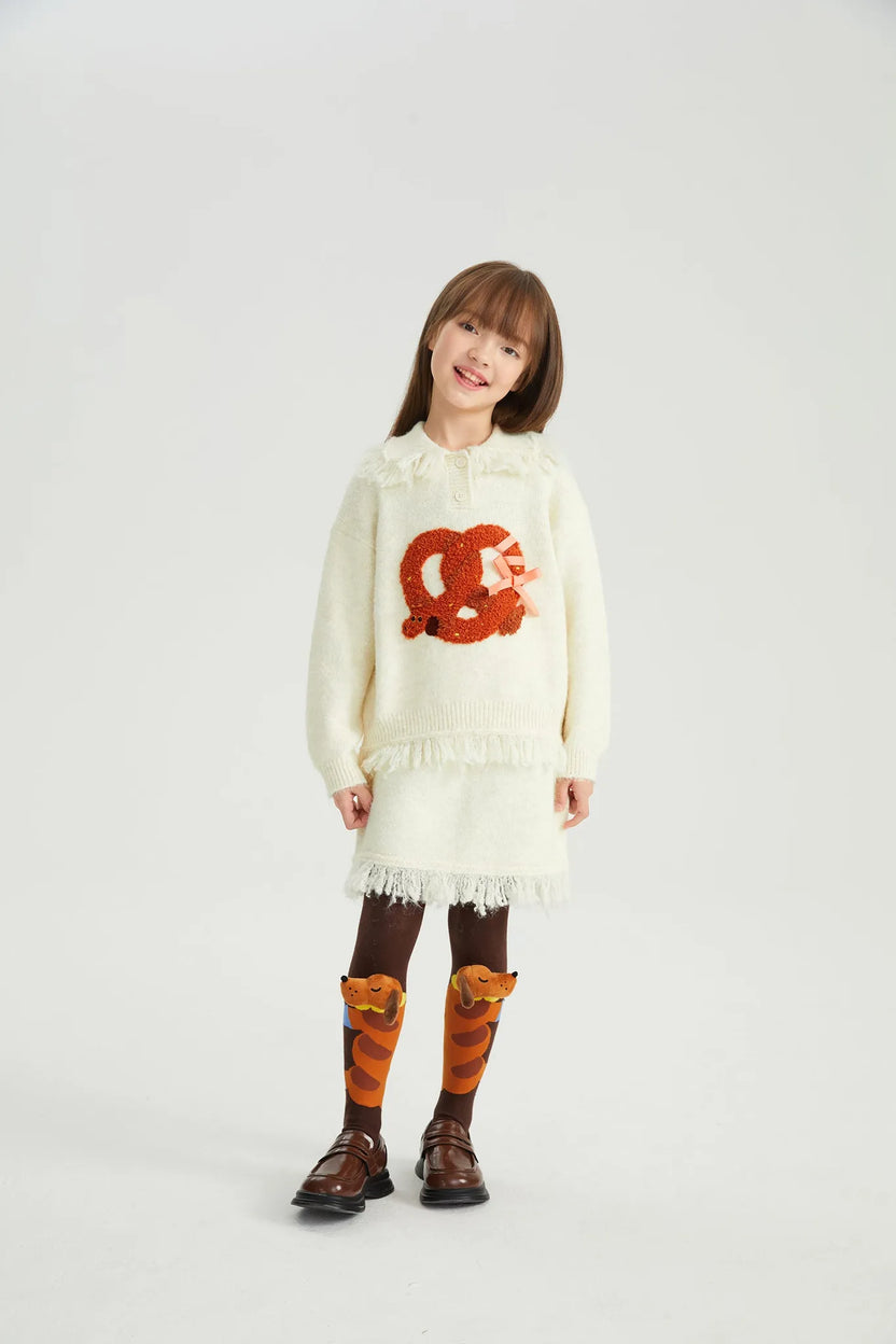Twisted Bread Dog Alpaca-Feel Knit Skirt by Poco Blush, image 5