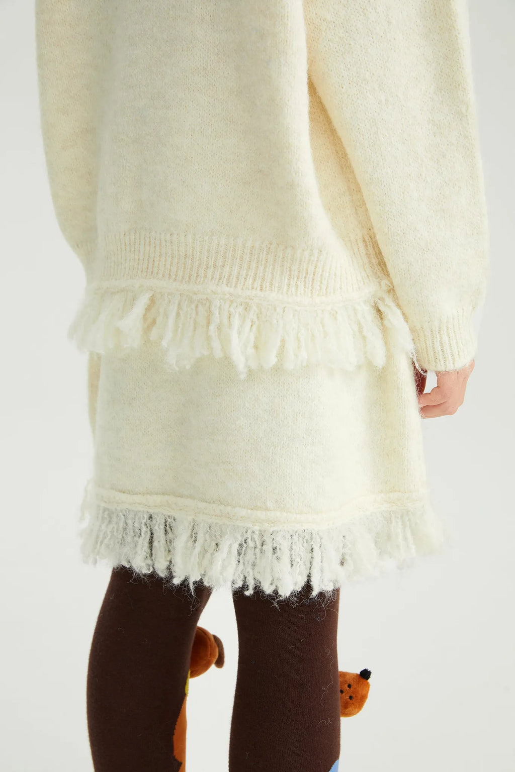 Poco Blush Twisted Bread Dog Alpaca-Feel Knit Skirt