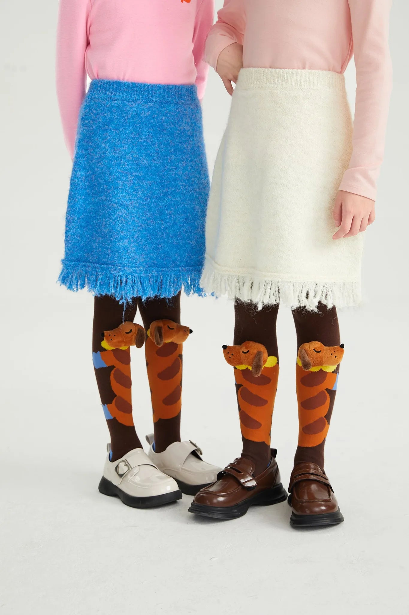 Poco Blush Twisted Bread Dog Alpaca-Feel Knit Skirt