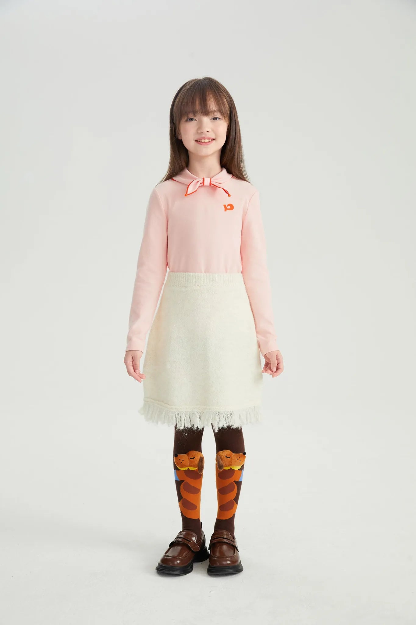 Poco Blush Twisted Bread Dog Alpaca-Feel Knit Skirt