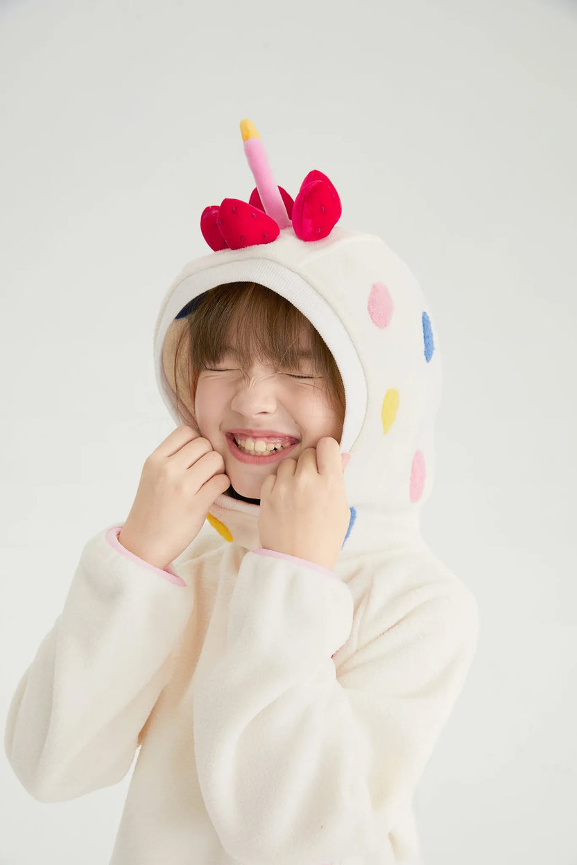 Strawberry & Cherry Cake Fleece Hoodie by Poco Blush, image 4
