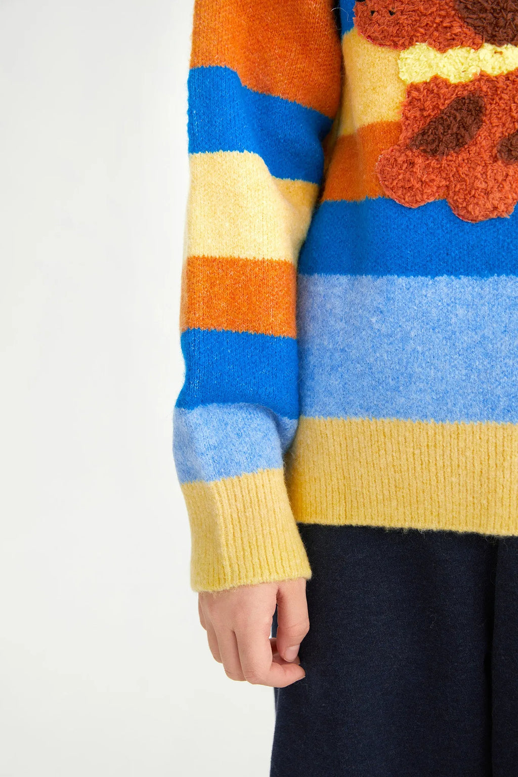 Poco Blush Baguette Dog Stripe Sweater Set with Hat