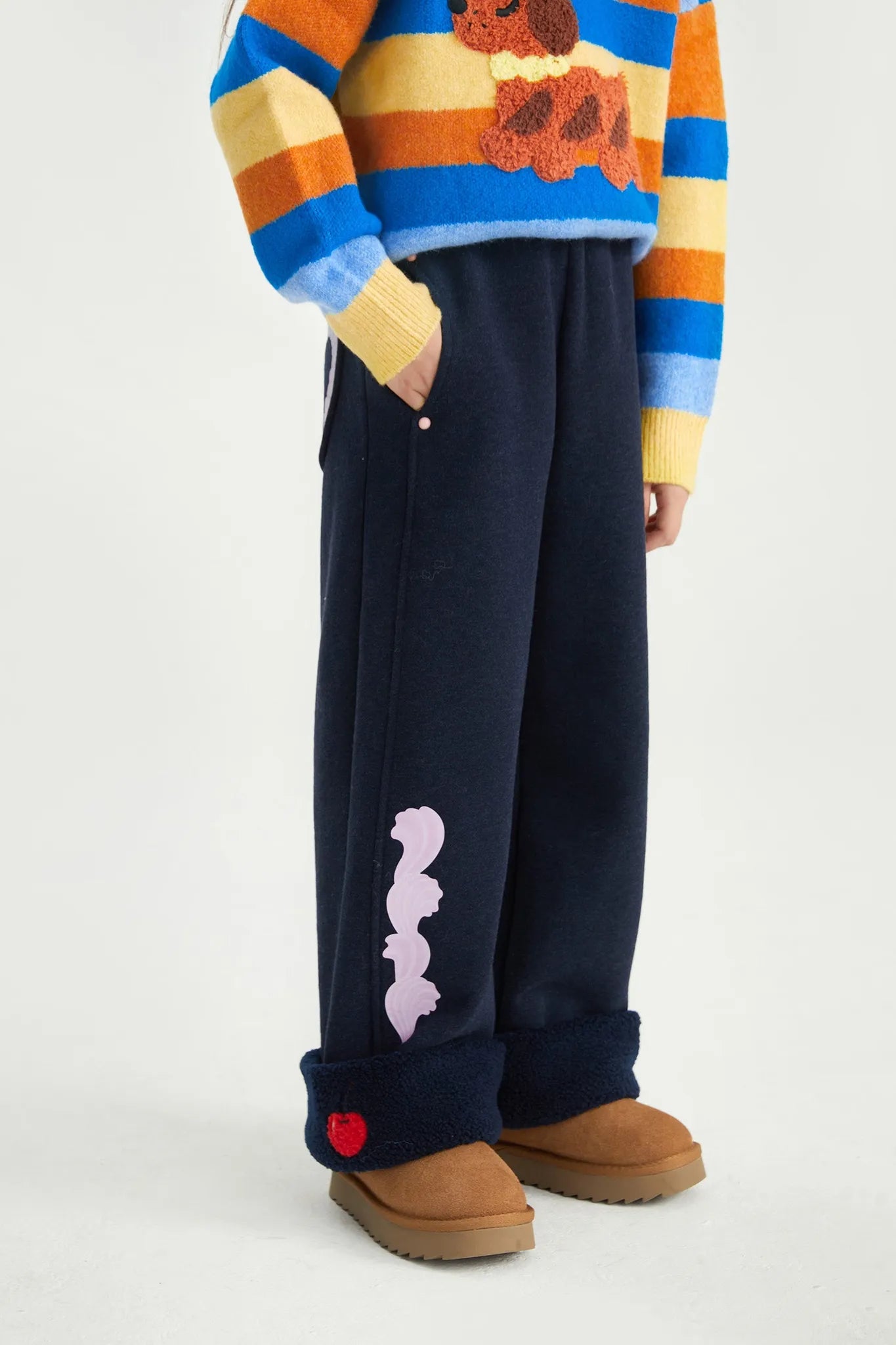 Poco Blush Cherry & Cream Fleece Joggers