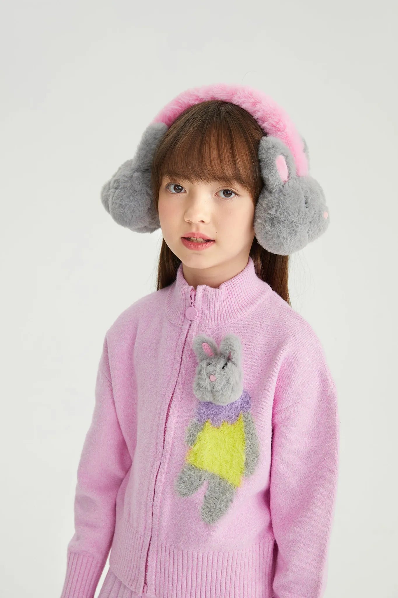 Poco Blush Snowman & Bunny Knit Jacket