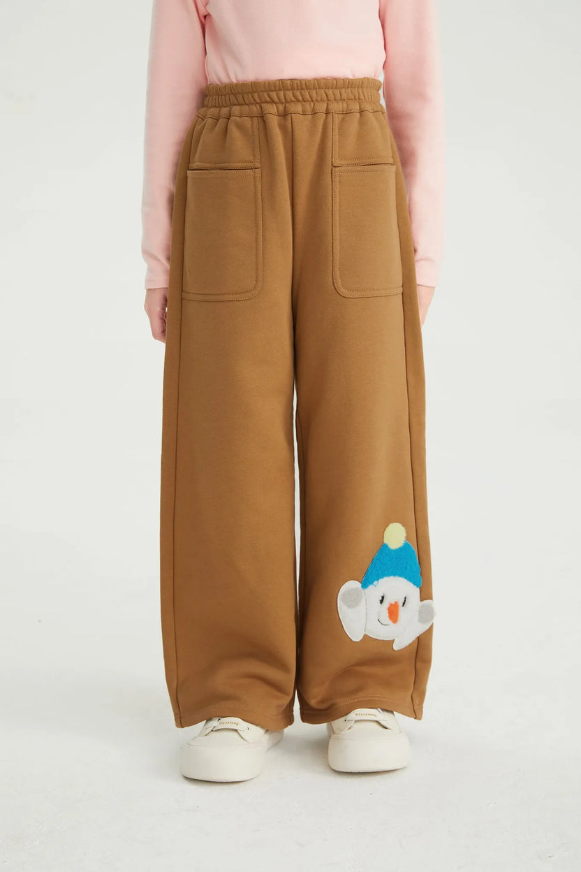 Bunny & Snowman Fleece Joggers by Poco Blush, image 6