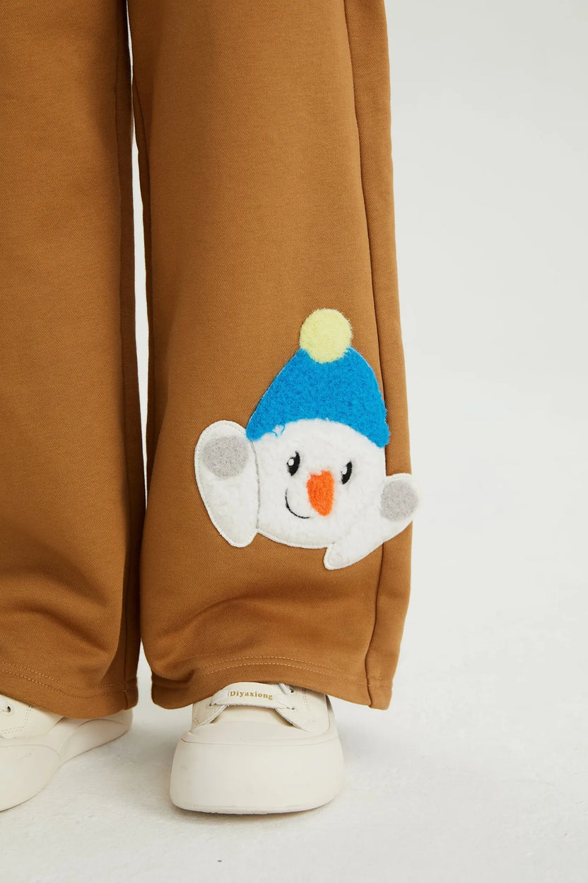 Bunny & Snowman Fleece Joggers by Poco Blush, image 10
