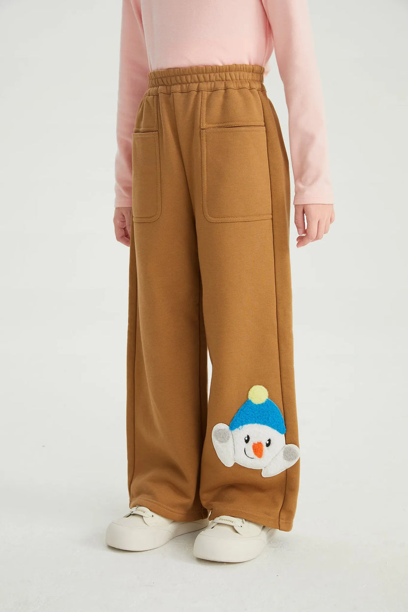 Bunny & Snowman Fleece Joggers by Poco Blush, image 8