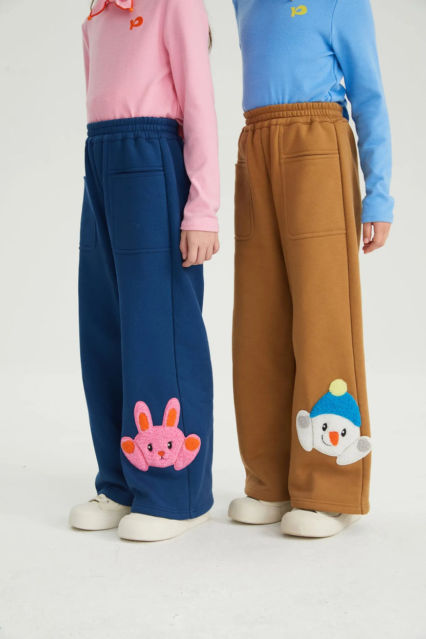 Bunny & Snowman Fleece Joggers by Poco Blush, image 11