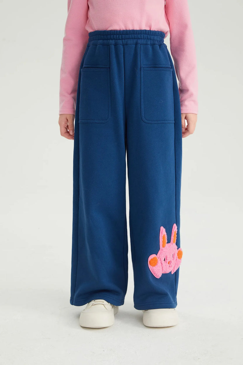 Bunny & Snowman Fleece Joggers by Poco Blush, image 3