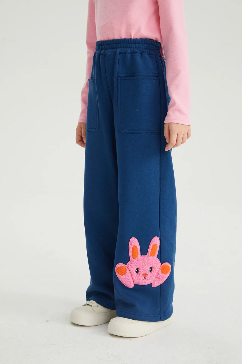 Bunny & Snowman Fleece Joggers by Poco Blush, image 4