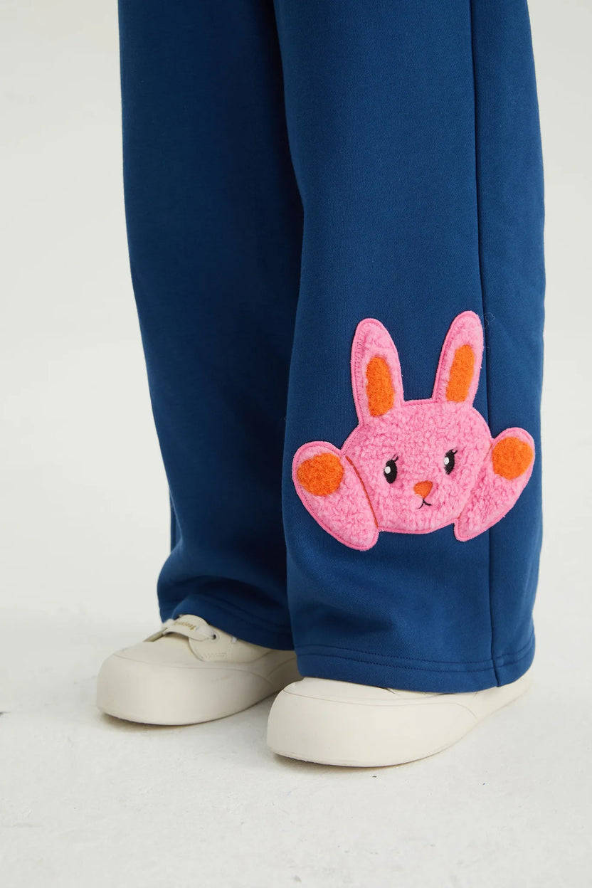 Bunny & Snowman Fleece Joggers by Poco Blush, image 7